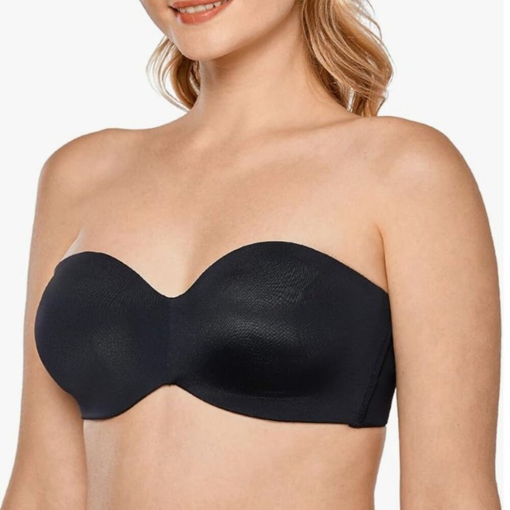 DELIMIRA Women's Strapless Bra Unlined Underwire Minimizer - Size 36D